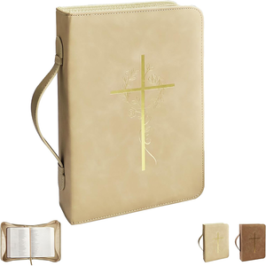 Étui à livre robuste et résistant, couverture de <span class=keywords><strong>Bible</strong></span> personnalisée en cuir, convient aux Bibles de taille standard - Product Image 1