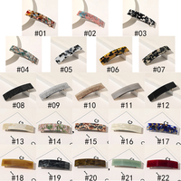 9cm écaille de tortue acétate Rectangle pince à cheveux acide acétique carré queue de cheval pinces à ressort mode marbre cheveux Barrettes en gros