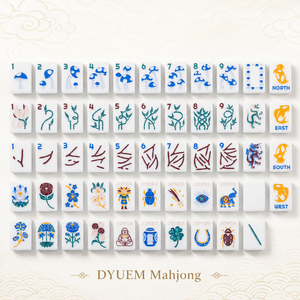 Set di Mahjong Americano di Lusso Moderno Pieghevole Bianco con 160 Tessere Incise, Collezione Botanica Personalizzata, <span class=keywords><strong>Portafortuna</strong></span> a Forma di Fungo Mistico - Product Image 1