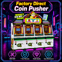 Machine de divertissement personnalisée OEM/ODM pour parcs d'attractions, construite comme un jeu d'arcade de type Coin Pusher, avec une qualité stable et un système d'alimentation en jetons.