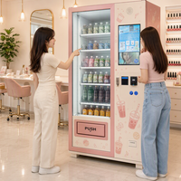 Distributeur automatique de boissons et de collations personnalisé avec code QR couleur, conforme ADA, réfrigéré, paiement par carte de crédit, monnayeur, SDK Cloud