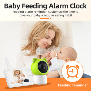 Moniteur bébé 1080P avec écran LCD 5 pouces caméra intérieure sans fil berceuse détection de sommeil et de pleurs température et alarme d'alimentation - Product Image 4