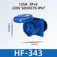 Connecteurs de prise industrielle à contact en cuivre HEF 125A 110V-400V 3 broches/4 broches/5 broches IP67 Boîtier en nylon PA pour usage industriel
