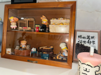 Support de Présentation Double Moderne Pop Mart Personnalisé, Boîte de Rangement Portable, Armoire en Bois Massif Anti-Poussière, Rangement Transparent pour Blind Box