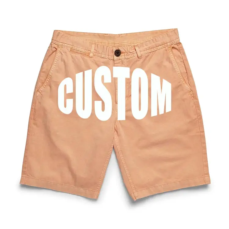 Custom Mens Summer Street Outdoor Wear Cotton Shorts Slim Fit Straight Leg Beach Casual Shorts With Multi Pockets