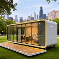 Cabine en bois de luxe OCM, maison capsule en bois |   Cabine préfabriquée mobile pour le tourisme haut de gamme, le bureau à domicile et les projets de bar à domicile