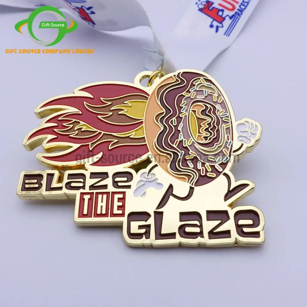 Hadiah Promosi Rosette pita lari pita percikan warna Logo kustom 5k 10k Medal maraton Finisher olahraga dengan pita leher