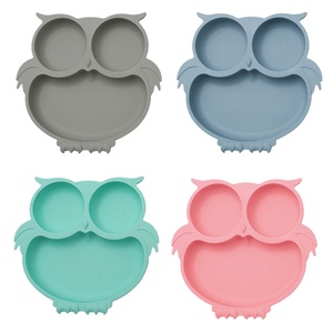 Juego de Platos y Cucharas para Bebé, Platos con Diseño de Búho Kawaii, Plato de Silicona para Alimentación, Antideslizante, Vajilla para Bebés, Juego de Artículos para Niños - Product Image 3