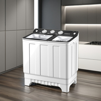 Nouvelle machine à laver semi-automatique à double baignoire de 15kg nettoyage et séchage électriques des vêtements double baril en acier usage domestique