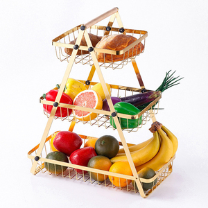Stackable Hanging Metal Wire Basket Manufacturer's Countertop Organizer <strong>Kitchen</strong> Fruit <strong>Storage</strong> Countertop <strong>Storage</strong> Shelves <strong>Units</strong> - Product Image 6