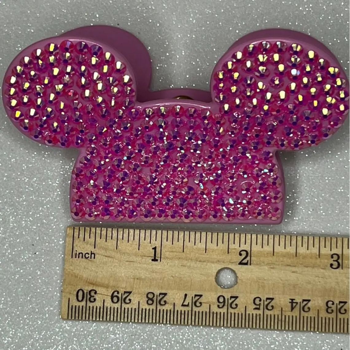 CHENGHE grande mouse orecchio acetato fermaglio per le donne ragazze strass personalizzato logo acrilico accessori per capelli