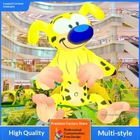 Modèle gonflable lumineux en latex de léopard de dessin animé, poupée suspendue en position assise pour affichage en centre commercial, pour bébés de 0 à 24 mois