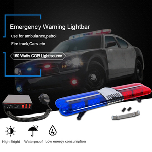Barra de Luces LED de Emergencia de Alta Resistencia de 160W, 12V, Impermeable, para Montaje en Techo, con Luz Estroboscópica <span class=keywords><strong>Roja</strong></span> y Azul, Sirena Ajustable de 118dB y Altavoz - Product Image 2