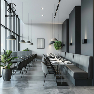 ชุดเฟอร์นิเจอร์ร้านกาแฟ แบล็คคาเฟ่ ประกอบด้วยเก้าอี้ โต๊ะ โซฟา และที่นั่งแบบบูธ - Product Image 1