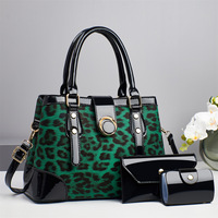 Tas Tangan Motif Leopard Canggih untuk Wanita 2026 Tas Selempang Modis Terbaru 3-in-1 dengan Dompet
