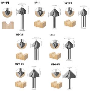 Huhao Runde Fasen fräser Schaft 90 ° V Fasen Trimm schneider Fräser Fräser Holz bearbeitung - Product Image 2