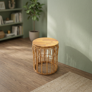 Table basse tendance, écologique et durable, avec plateau en bois et structure en fer, design moderne et minimaliste pour le mobilier de salon - Product Image 2