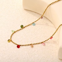 Collier chaîne à maillons de luxe en zircon coloré plaqué or, style classique, fabriqué en usine, tendance pour femme, bijoux en promotion