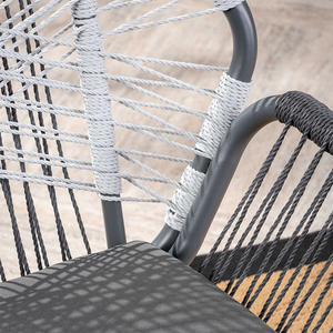 Muebles de Exterior para Patio, Silla Combinada de Metal y Madera, Mesa de Ratán para Jardín, Villa, Hotel, Balcón, Terraza - Product Image 5