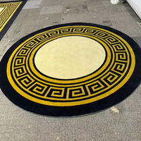 Tapis en acrylique à poils longs de luxe fait main en Chine, design animal 3D carré, imprimé trou noir, pour la maison, les voyages, tendance