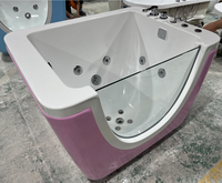 Baignoire Spa Bébé Autoportante en Acrylique avec Chauffage à Température Constante et Massage à 4 Jets de Bulles pour Bébés
