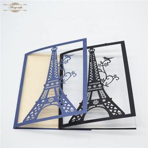 การ์ดเชิญงานแต่งงาน/งานฉลองวันเกิดครบ 15 ปี ลายหอไอเฟล ตัดด้วยเลเซอร์ - Product Image 4