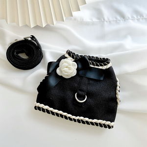 Brand-New Luxury Small <b>Dog</b> Walking Chest Strap Leash Set Solid Pattern Modern Eco-friendly Cloth Winter Parties - Product Image 2