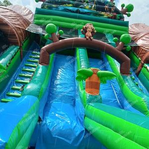 Parc aquatique gonflable sur le thème de la forêt tropicale commerciale pour parc aquatique, <span class=keywords><strong>jungle</strong></span> sauvage, avec toboggan pour enfants et adultes - Product Image 5