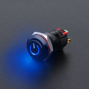 WD12mm interruttore a pulsante con testa alta allumina nera autobloccante alimentazione istantanea lampada a LED IP67 5 v12mm installazione - Product Image 1