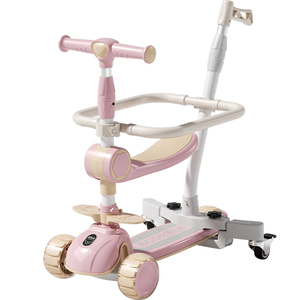 1 6 años de edad, 3 ruedas, Scooter plegable de aluminio y plástico, carro de mano para exteriores, montaje para bebés - Product Image 3