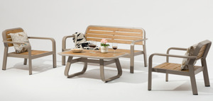 Sáu chỗ ngồi hợp kim nhôm ngoài trời sofa bảng thiết lập bền không thấm nước phong cách hiện đại có thể được tự do kết hợp gối đệm - Product Image 4