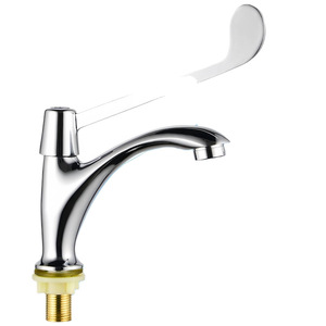 อ่างล้างมือทางการแพทย์แบบก้านโยกเดี่ยว น้ำร้อนน้ำเย็น แบบสัมผัส ติดตั้งแนวนอน ทำจากทองเหลืองทั้งหมด - Product Image 5