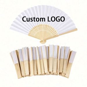 High Quality Custom Printed Folk Art Bamboo <b>Handheld</b> <b>Fans</b> Foldable with Painted Technique Personalized Style - Product Image 1