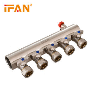 IFAN高品質ディストリビューターHvacコレクター暖房真鍮水マニホールド継手床暖房システム2ウェイ真鍮マニホールド - Product Image 2