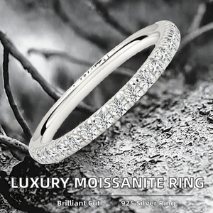 Bague de mariage en argent sterling 925 avec moissanite de luxe pour femme, bijoux fins minimalistes tendance pour soirée, pour filles - Product Image 2