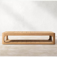 Table de jardin extérieure de haute qualité, table basse de patio en bois massif, nouvelle table d'extérieur rectangulaire
