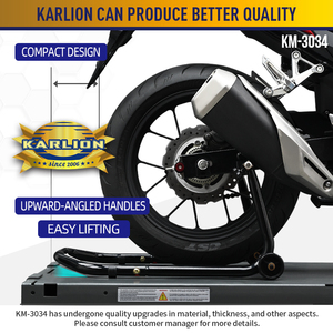 KARLION Support de levage universel pour moto (avant et arrière) avec certification CE, construction métallique, capacité légère (500 kg) pour la course KM - Product Image 5