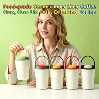 NUEVO Estilo, Buen Precio, Vaso Térmico de Acero Inoxidable de 12oz para Niños, Taza Antiderrames con Asa y Pajita, Recubrimiento en Polvo, Logotipo Personalizado