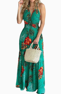 Abito lungo da donna <span class=keywords><strong>sexy</strong></span> stampato senza schienale, nuovo vestito estivo senza maniche per le vacanze - Product Image 4
