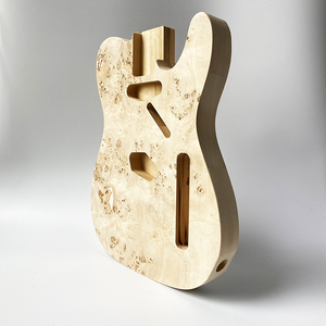 Cuerpo de guitarra sólido de tilo personalizado DIY sin acabar TL con tapa de Burl - Product Image 2