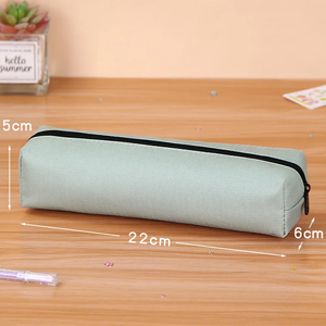 Estuche minimalista con cremallera para lápices, estuche duradero para bolígrafos, bolsa de papelería de gran capacidad, color caramelo, uso escolar y de oficina - Product Image 6