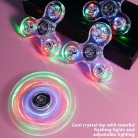 Jouet anti-stress en plastique lumineux, spinner à doigts coloré et lumineux, essentiel pour la relaxation des adultes