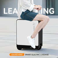 Valise électrique intelligente 40L, bagage léger intelligent, scooter de voyage, bagage cabine avec charge USB, pieds rétractables