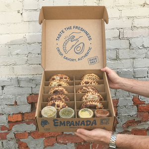 Boîte à emporter pour empanadas avec logo personnalisé, avec compartiment pour sauce et séparateurs, en <span class=keywords><strong>carton</strong></span>, pour emballages de nourriture rapide à emporter - Product Image 2