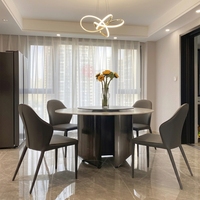 Italienischer Zeitgenössischer Runder Esstisch aus Sinterstein mit Drehbarem Lazy Susan Drehteller für Zuhause, Hotel und Esszimmer