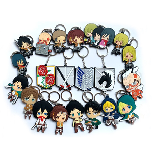 21 Designs Porte-clés en PVC <span class=keywords><strong>Eren</strong></span> Jaeger Mikasa Ackerman, Accessoire de Porte-clés Anime Créatif, Porte-clés en Caoutchouc PVC Mikasa Ackerman - Product Image 1