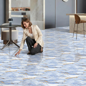 Alpen Crema Design 60x60cm Carrelage de sol en porcelaine brillante Prix d'usine Origine indienne 24x24in Line Stone Céramique 60x60cm Carrelages - Product Image 1