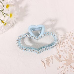 กิ๊บติดผมรูปหัวใจประดับเพชรแบบญี่ปุ่นและเกาหลี ขนาด 9.5 ซม. กิ๊บหนีบผมแฟชั่นสีลูกกวาดแบบโปร่งสำหรับผู้หญิง - Product Image 6