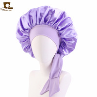 Uding source ruban extensible couleur T-bow bonnet de nuit en soie turban chapeau JDB-301L
