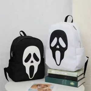 Cute Novelty School Bag for Men Halloween Backpack Gothic Ghost Face Backpack Purse